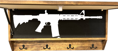 Wolf in the Wild Hidden Gun Storage - Coat Rack Concealment Shelf with Hooks for Coats, Bags, & Hats - Quick Access Hidden Gun Shelf - Secure Magnetic Lock