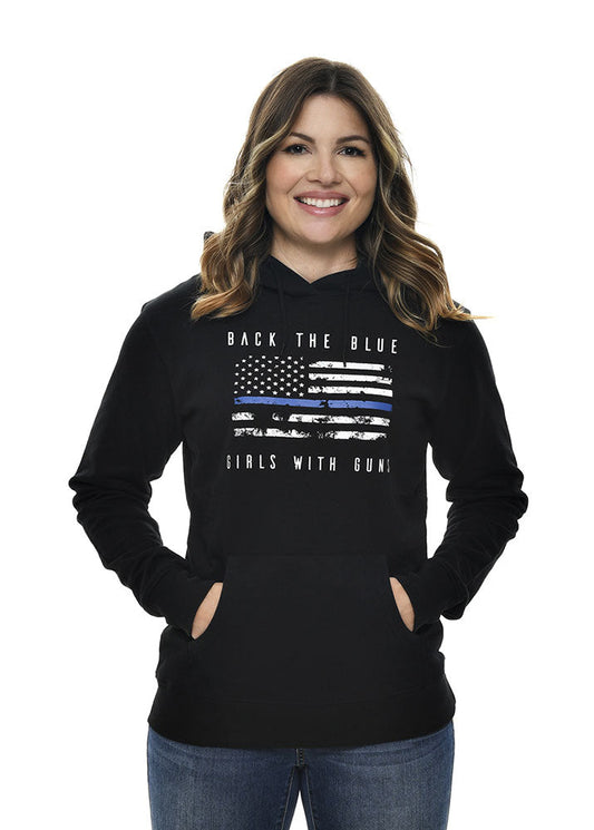 Back The Blue Hoodie Girls with Guns Clothing