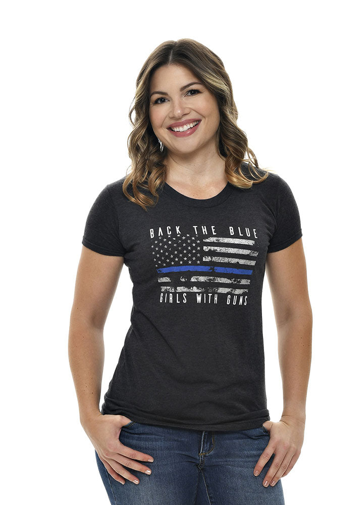Back The Blue Tee Girls with Guns Clothing