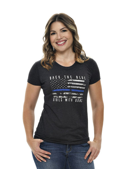 Back The Blue Tee Girls with Guns Clothing