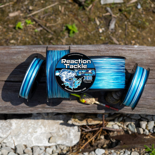 Reaction Tackle X8 Braided Fishing Line - Blue Camo 8 Strand Reaction Tackle