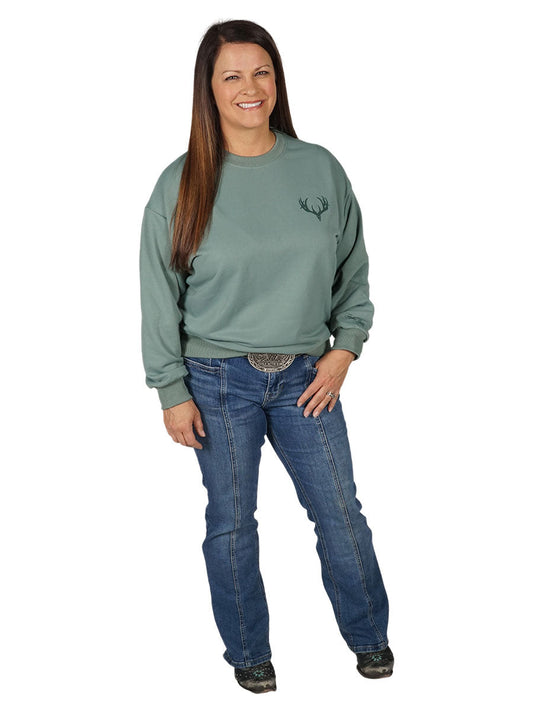 Buck Skull Crewneck Girls with Guns Clothing