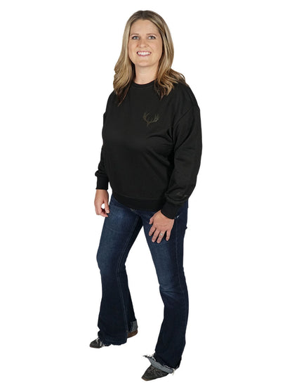 Buck Skull Crewneck Girls with Guns Clothing