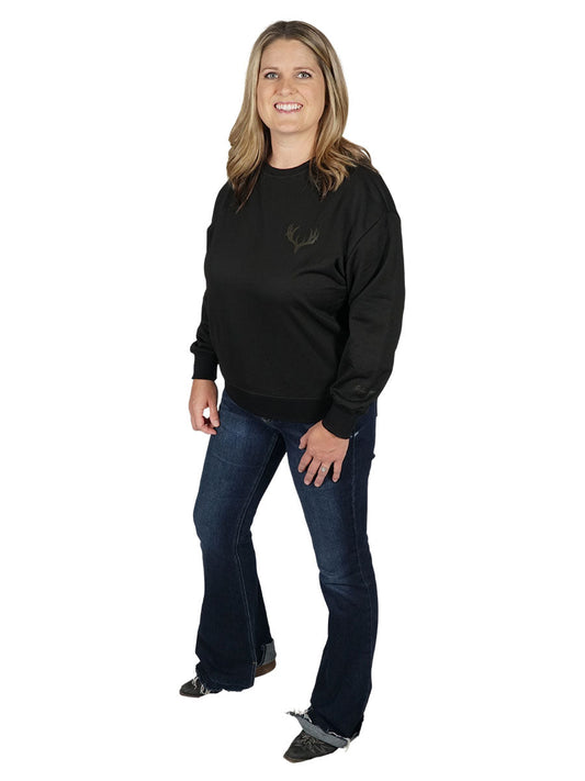 Buck Skull Crewneck Girls with Guns Clothing