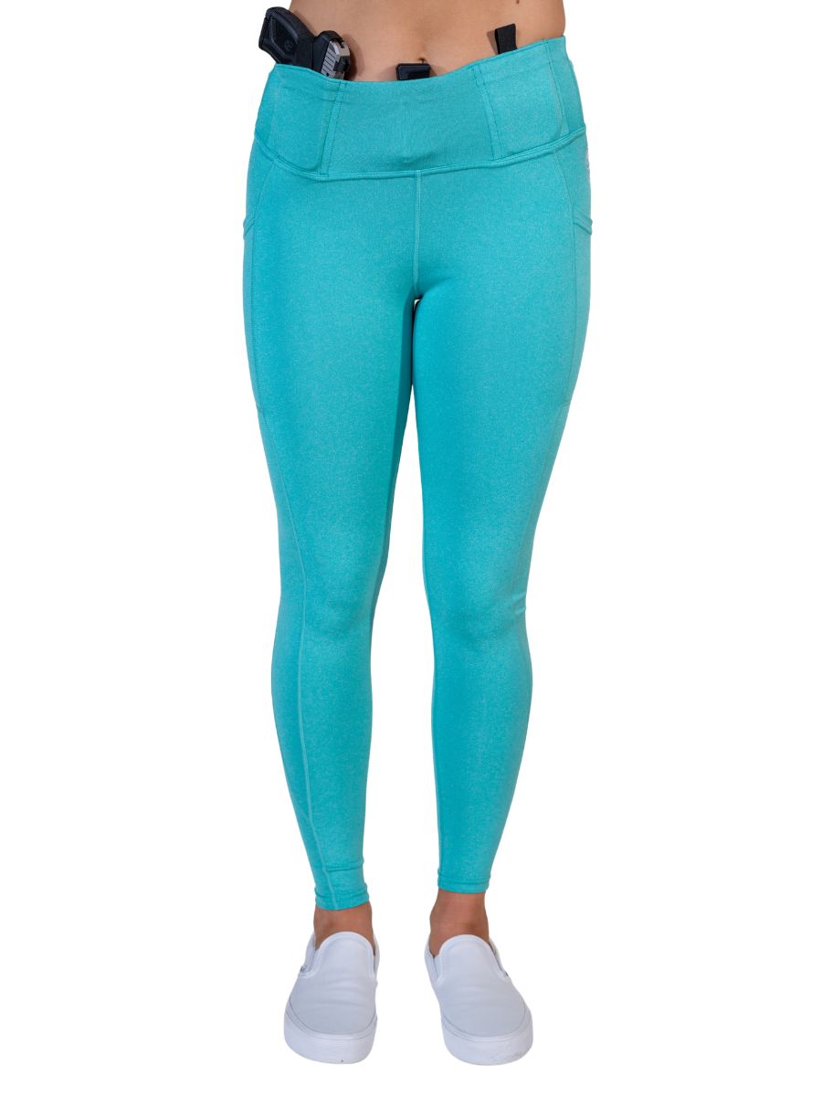 Defender Concealed Carry Leggings | Heathered Teal