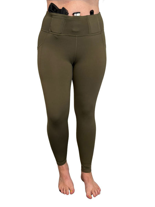 Defender Concealed Carry Leggings | Black & Olive
