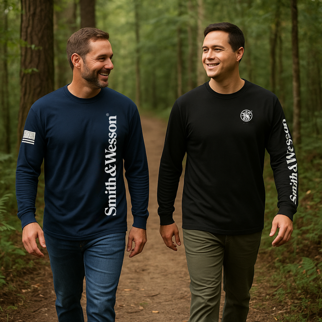 Smith & Wesson® Long Sleeve Tee with Arm Logo in Black