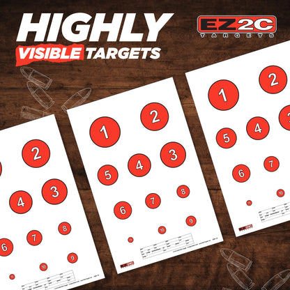 EZ2C Four Fun Game Styles: Paper Targets Shooting Range 11"x17" USA MADE