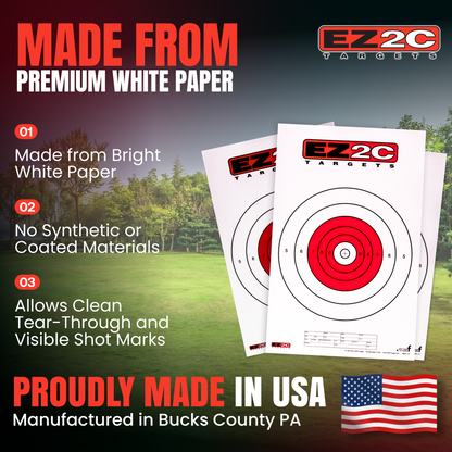 125 EZ2C Targets Favorites 5 Handgun Styles Paper Targets Bundle 11"x17" USA Made