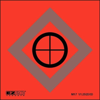 100 EZ2C Mini Shooting Targets, Bright Fluorescent Self-Adhesive 3.5" x 3.5" USA MADE (Pack of 100)