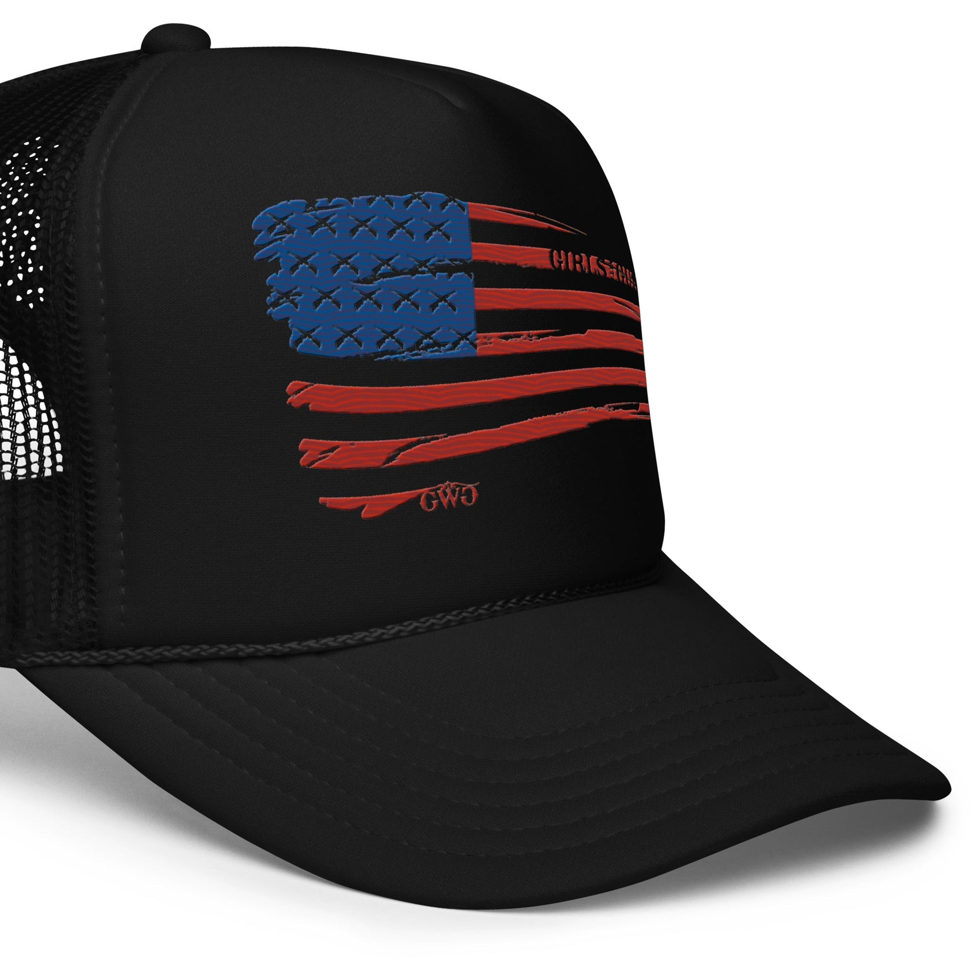 Flag Trucker Hat Girls with Guns Clothing
