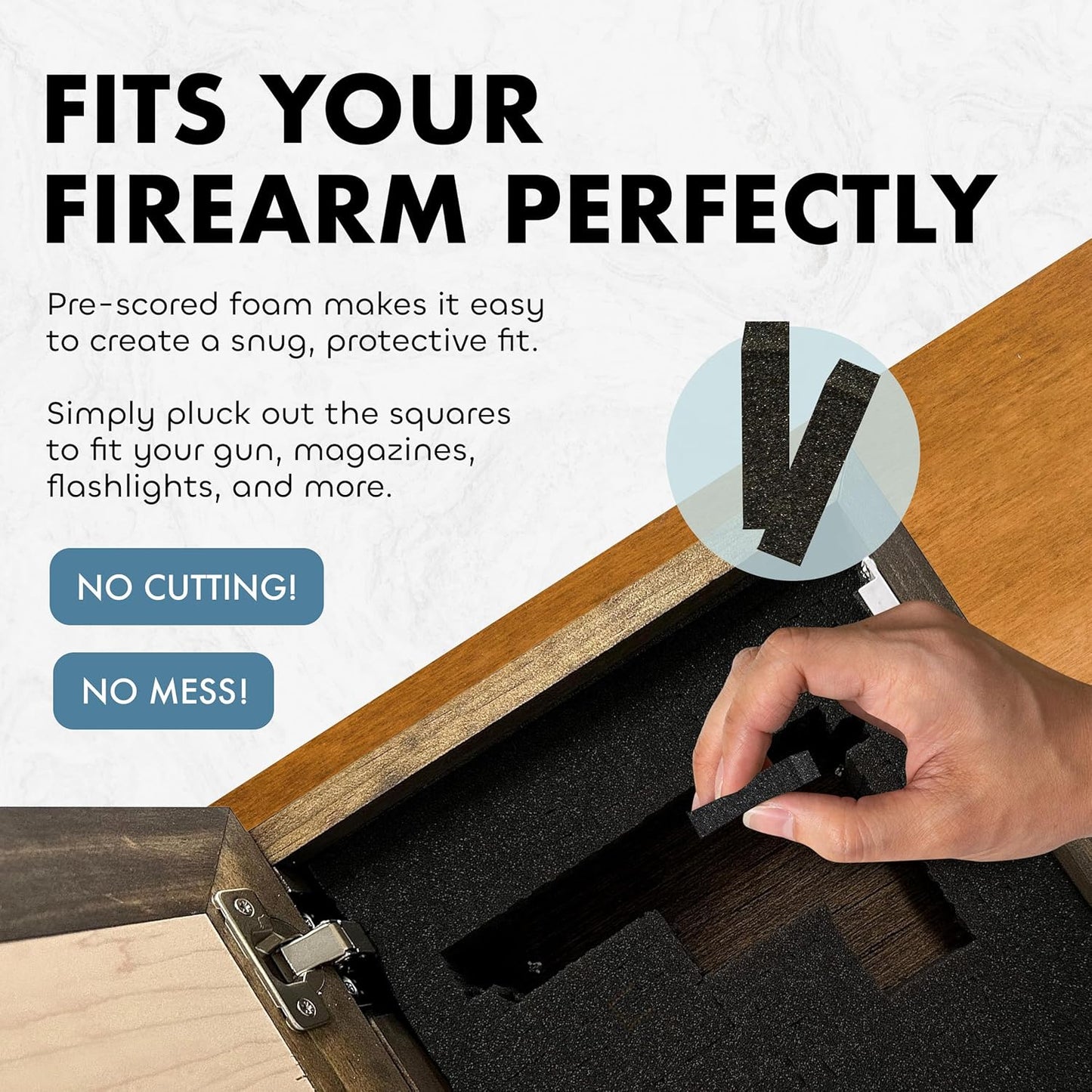 Buck In Nature Gun Safe Shelf - Gun Concealment Furniture - Hidden Gun Safe for Discrete Firearm Storage