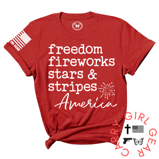 FREEDOM FIREWORKS TEE Carry Girl Gear