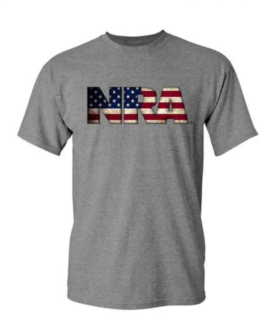 NRA® Antiqued Flag Filled Logo Tee Shirt NRA