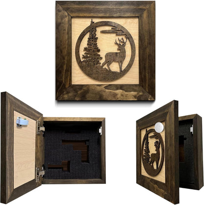 Buck In Nature Gun Safe Shelf - Gun Concealment Furniture - Hidden Gun Safe for Discrete Firearm Storage