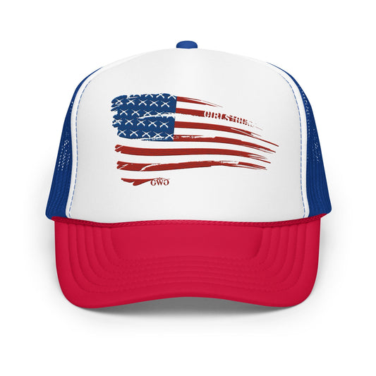 Flag Trucker Hat Girls with Guns Clothing