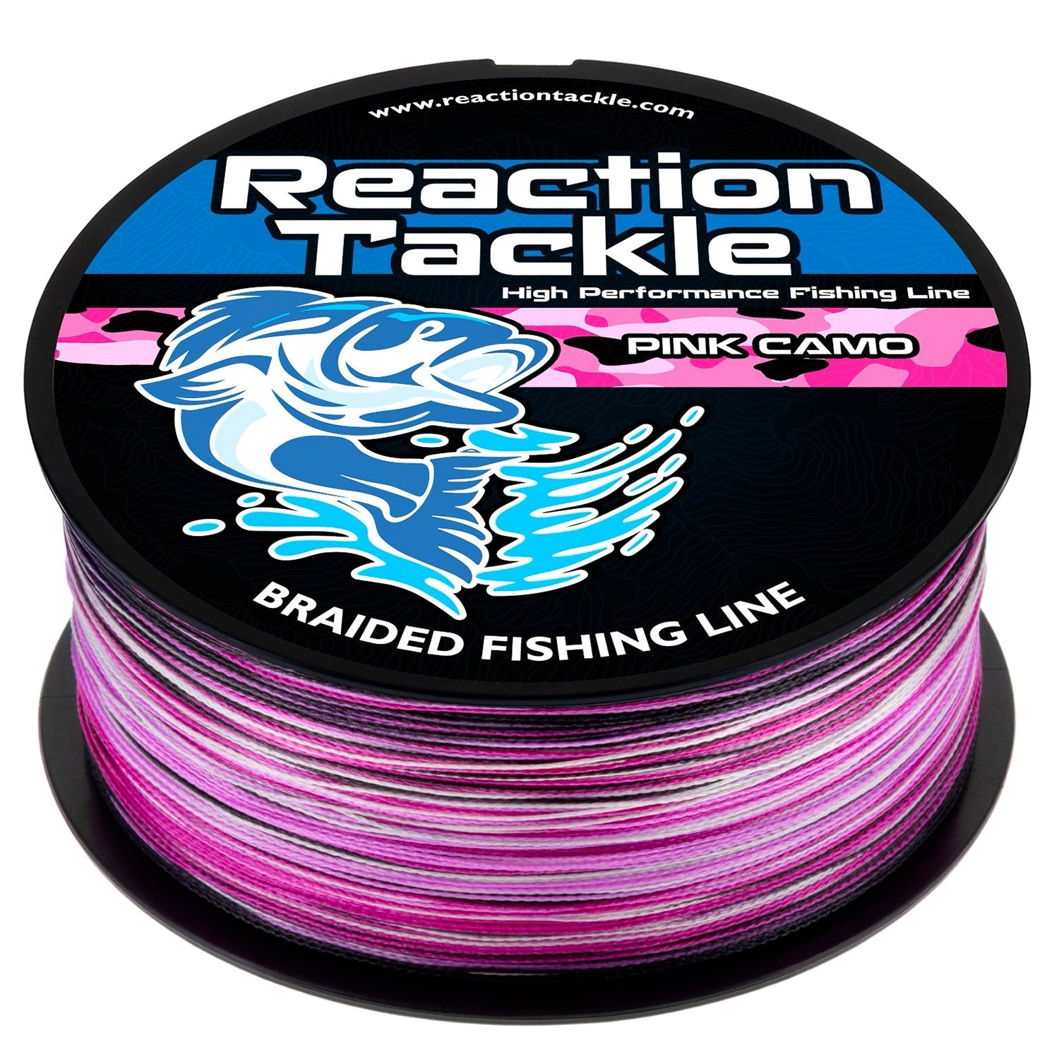 Reaction Tackle Braided Fishing Line - Pink Camo - NEW Reaction Tackle