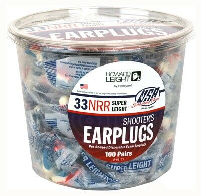 Howard Leight USA Shooters Disposable Ear Plugs - 100 Pack Hearing Protection