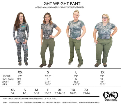Aoraki Lightweight Pant Gen 2 Girls with Guns Clothing