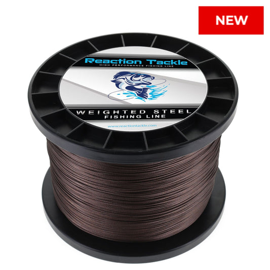 Reaction Tackle Weighted Stainless Steel Trolling Line 45LB- Premium Weighted Fishing Wire - New Reaction Tackle