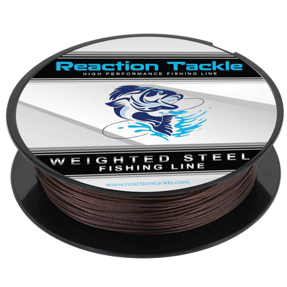 Reaction Tackle Weighted Stainless Steel Trolling Line 45LB- Premium Weighted Fishing Wire - New Reaction Tackle