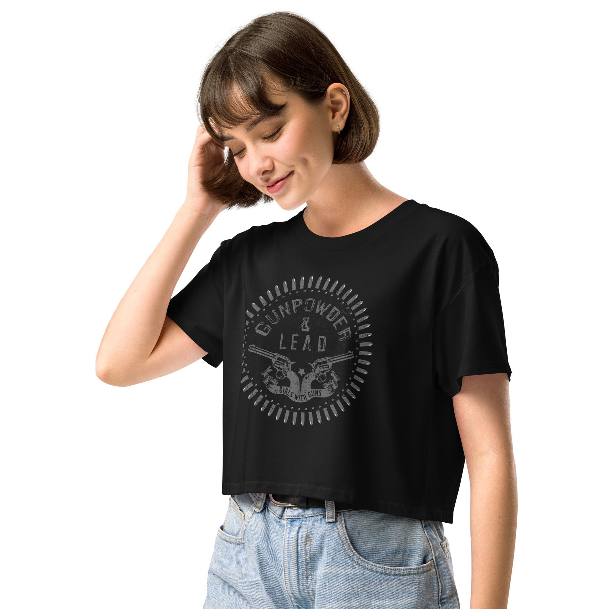 Gunpowder and Lead | Women’s Crop Top Girls with Guns Clothing
