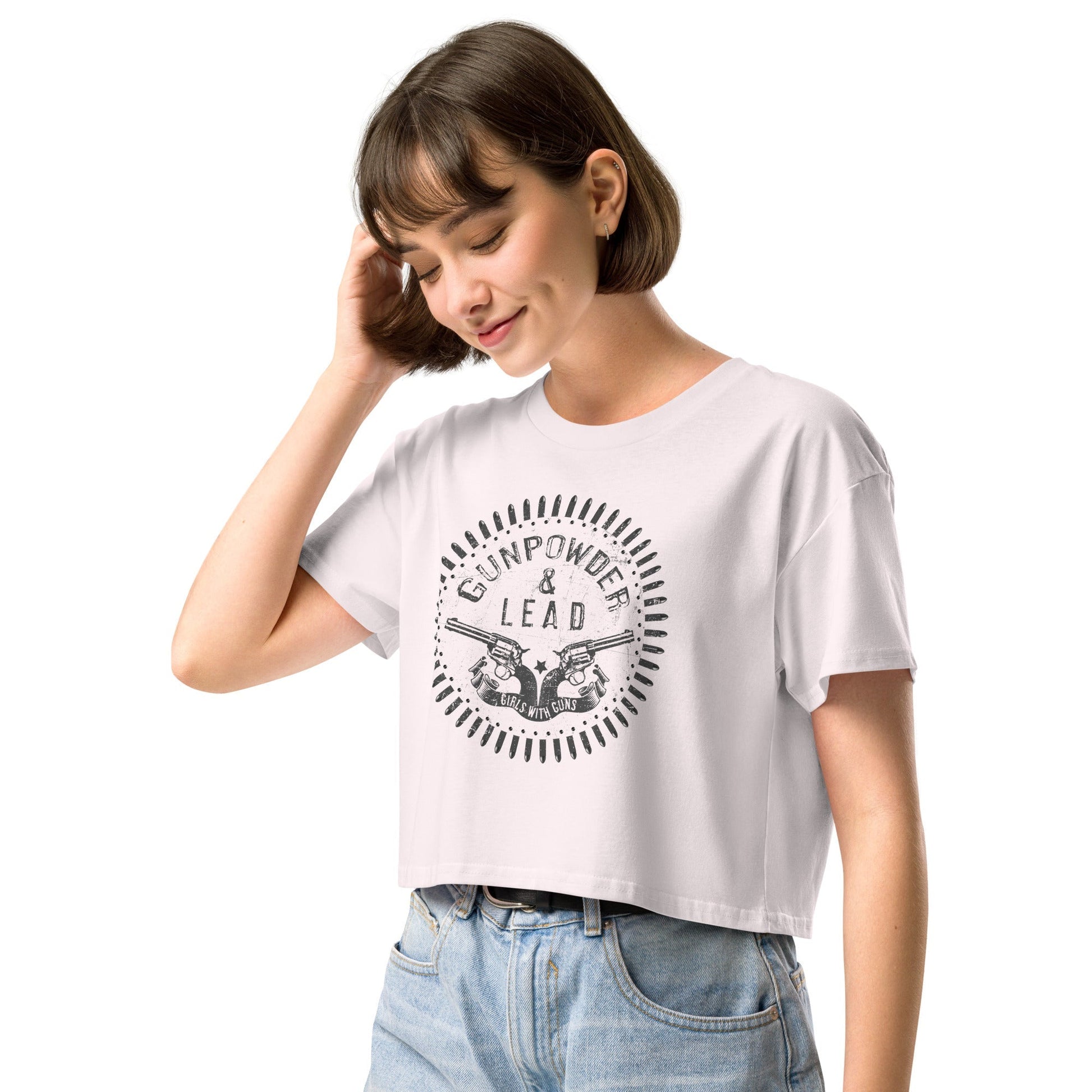 Gunpowder and Lead | Women’s Crop Top Girls with Guns Clothing
